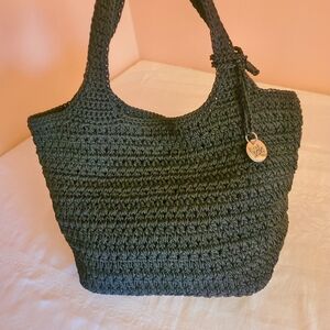 The SAK Black Crochet Nice Medium Size Shoulder Bag/ Purse